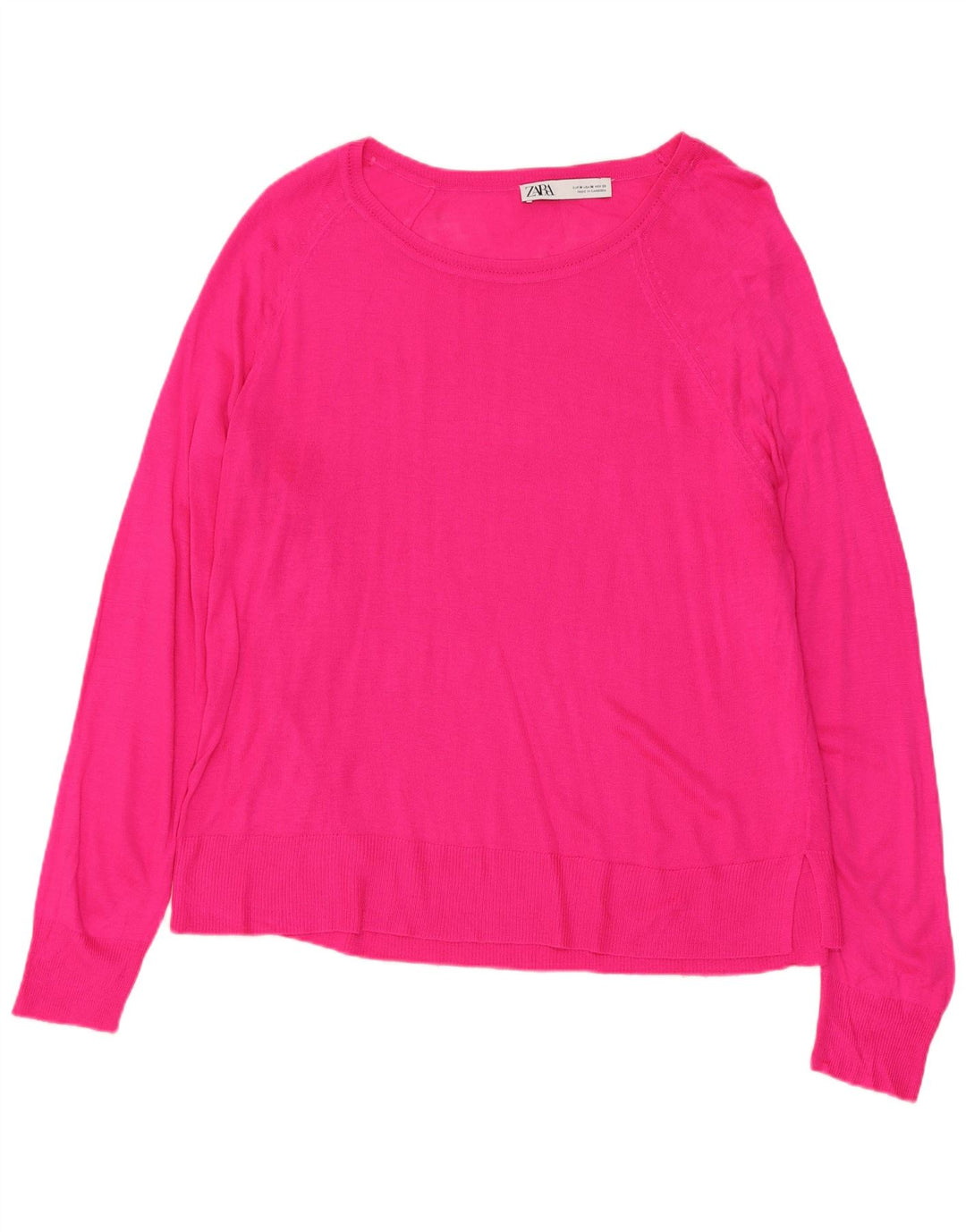 ZARA Γυναικείο πουλόβερ με λαιμόκοψη UK 14 Medium Pink
