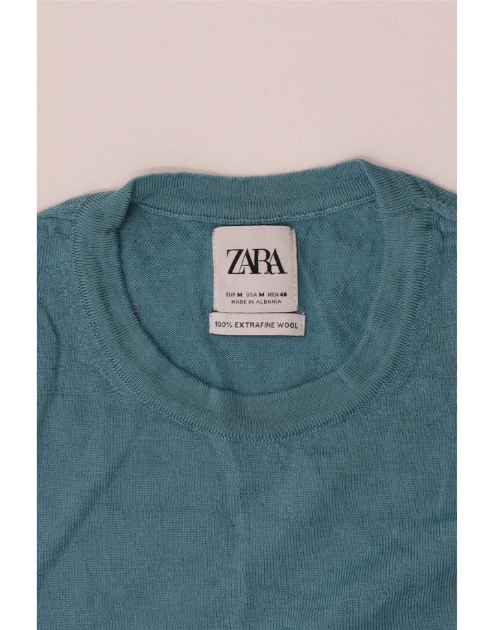 Ανδρικό πουλόβερ Zara Crew Neck Jumper Μεσαίο Μπλε