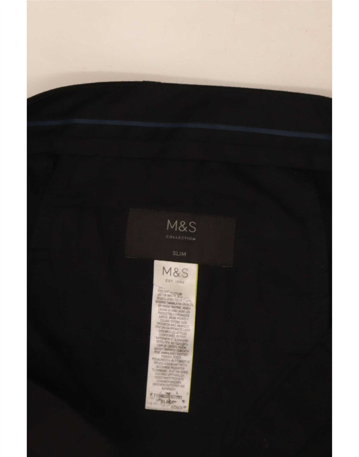 Marks & Spencer Ανδρικό Slim Fit Παντελόνι W34 L32 Μαύρο