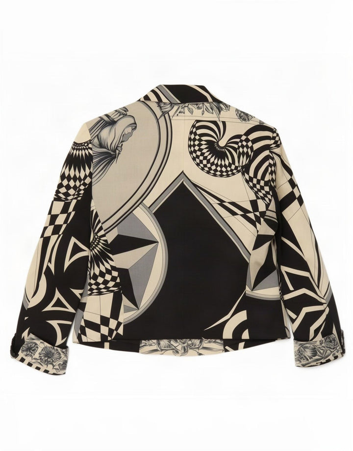 Versus By Gianni Versace Γυναικείο γραφικό σακάκι μπλέιζερ EU 44 Large Beige Des