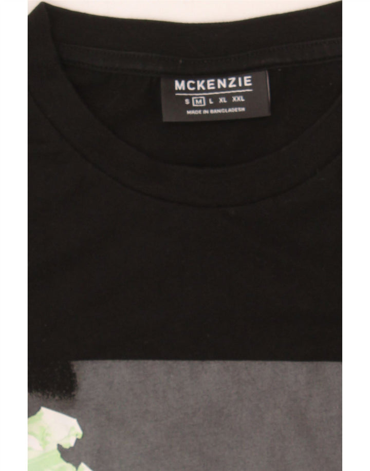 MCKENZIE Mens Graphic T-Shirt Top Medium Black Cotton Vintage Mckenzie and Second-Hand Mckenzie from Messina Hembry 