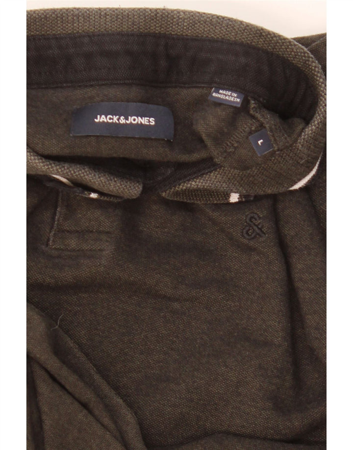 Ανδρικό μπλουζάκι πόλο JACK & JONES Μεγάλο χακί ριγέ