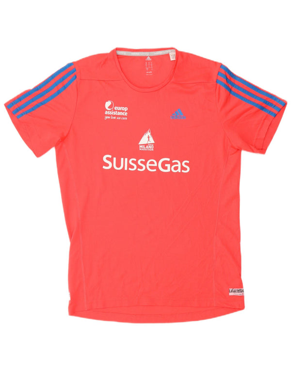Ανδρικό γραφικό μπλουζάκι ADIDAS Climalite Top Small Red Polyester