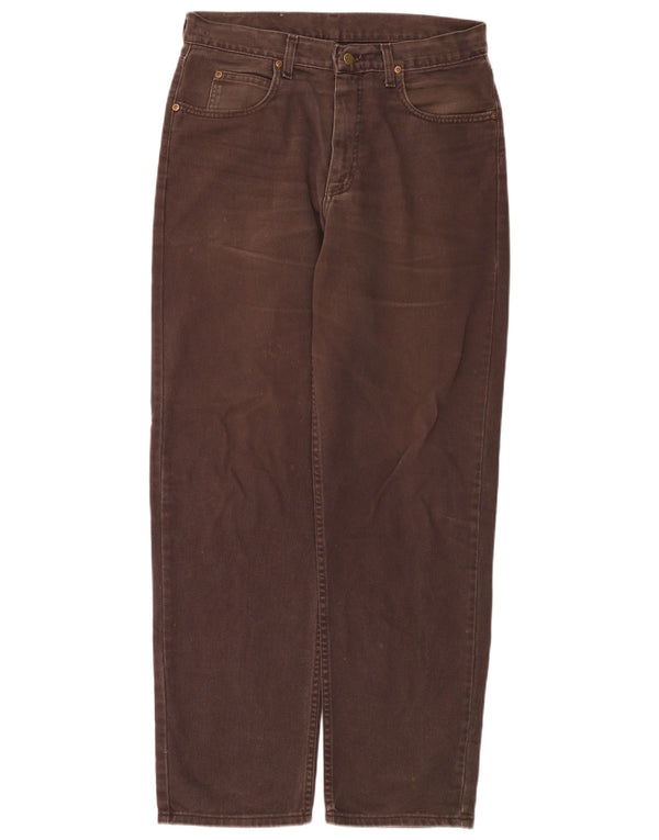 Lee Mens Kansas Straight Jeans W34 L32 Καφέ βαμβακερό