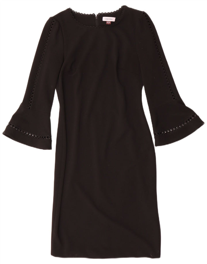CALVIN KLEIN Γυναικείο φόρεμα με μανίκια 3/4 US 8 μεσαίο μαύρο πολυεστέρα
