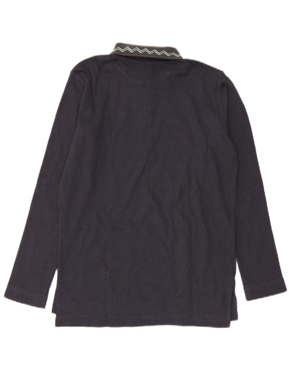 Diadora γυναικείο μακρυμάνικο μπλουζάκι πόλο UK 10 Small Navy Blue βαμβακερό