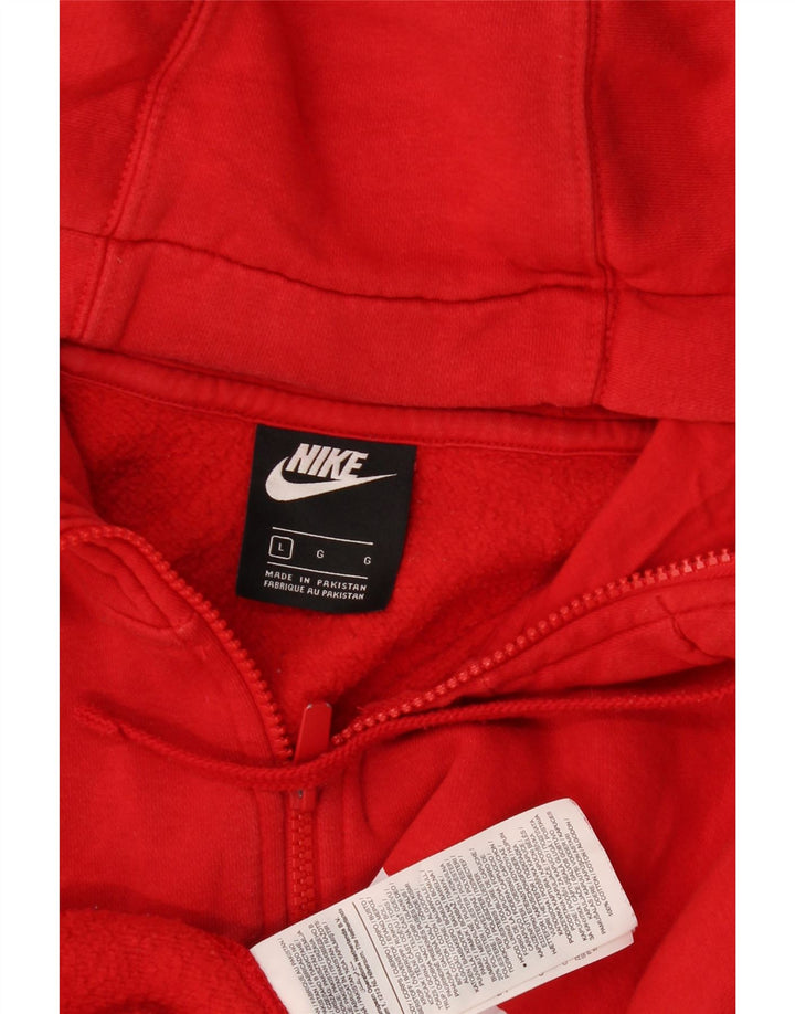 Ανδρικό πουλόβερ Nike με φερμουάρ με κουκούλα, μεγάλο κόκκινο βαμβακερό