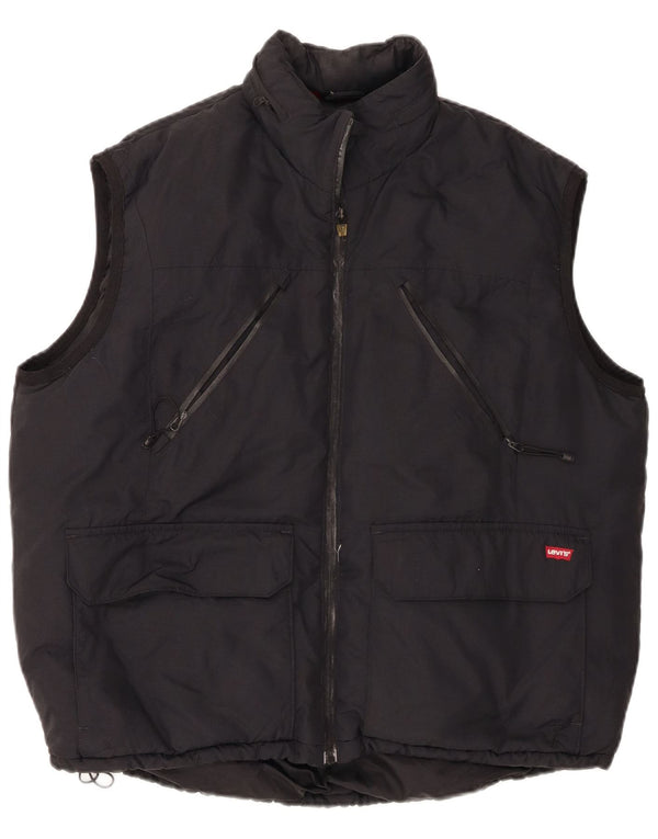 Levi's Mens Hooded Gilet Gilet UK 40 Large Black Polyamide