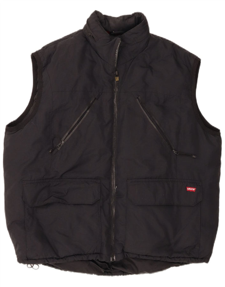 Levi's Mens Hooded Gilet Gilet UK 40 Large Black Polyamide