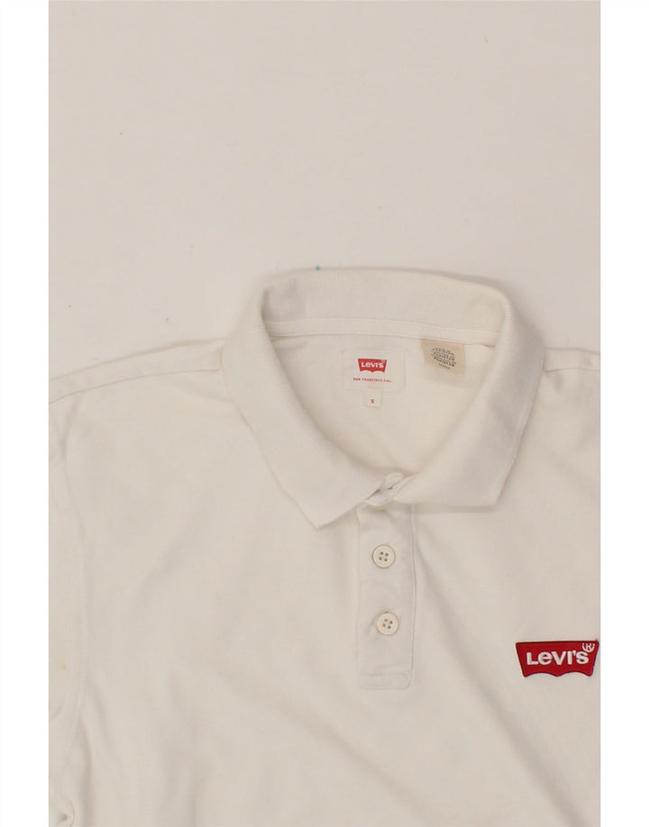 LEVI'S Mens Polo Shirt Small White Cotton Vintage Levi's and Second-Hand Levi's from Messina Hembry 