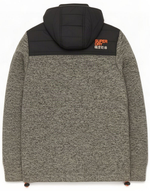 Superdry Mens Hooded Padded Tracksuit Top Jacket Medium Grey Flecked