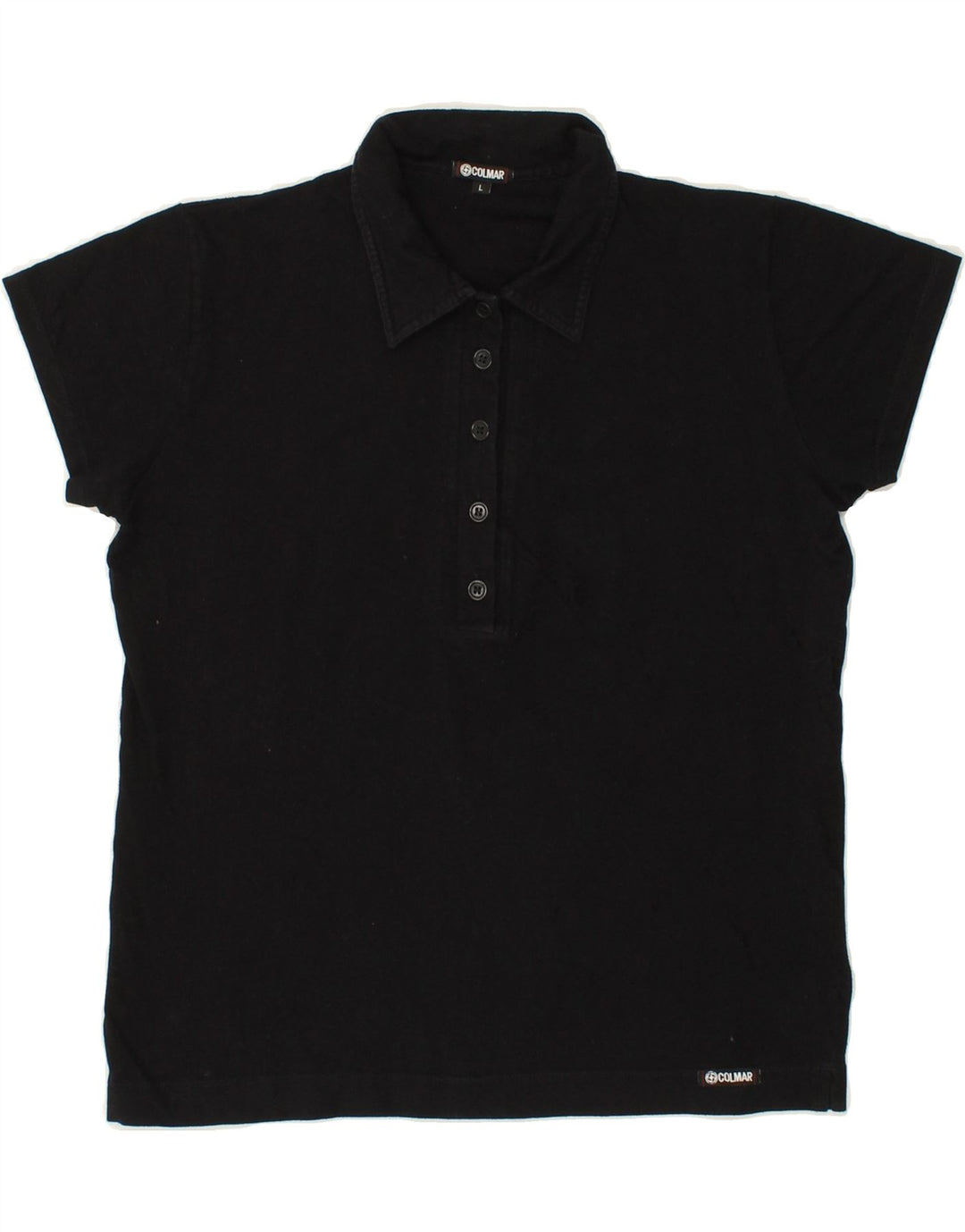 COLMAR Womens Polo Shirt UK 16 Large Black Cotton Vintage Colmar and Second-Hand Colmar from Messina Hembry 
