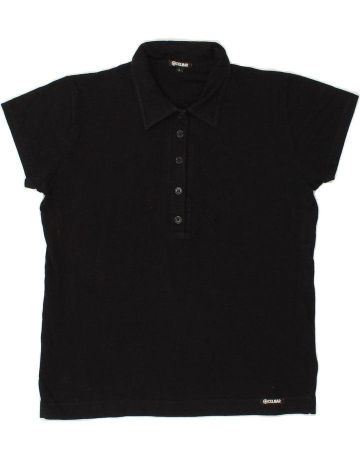 COLMAR Womens Polo Shirt UK 16 Large Black Cotton Vintage Colmar and Second-Hand Colmar from Messina Hembry 