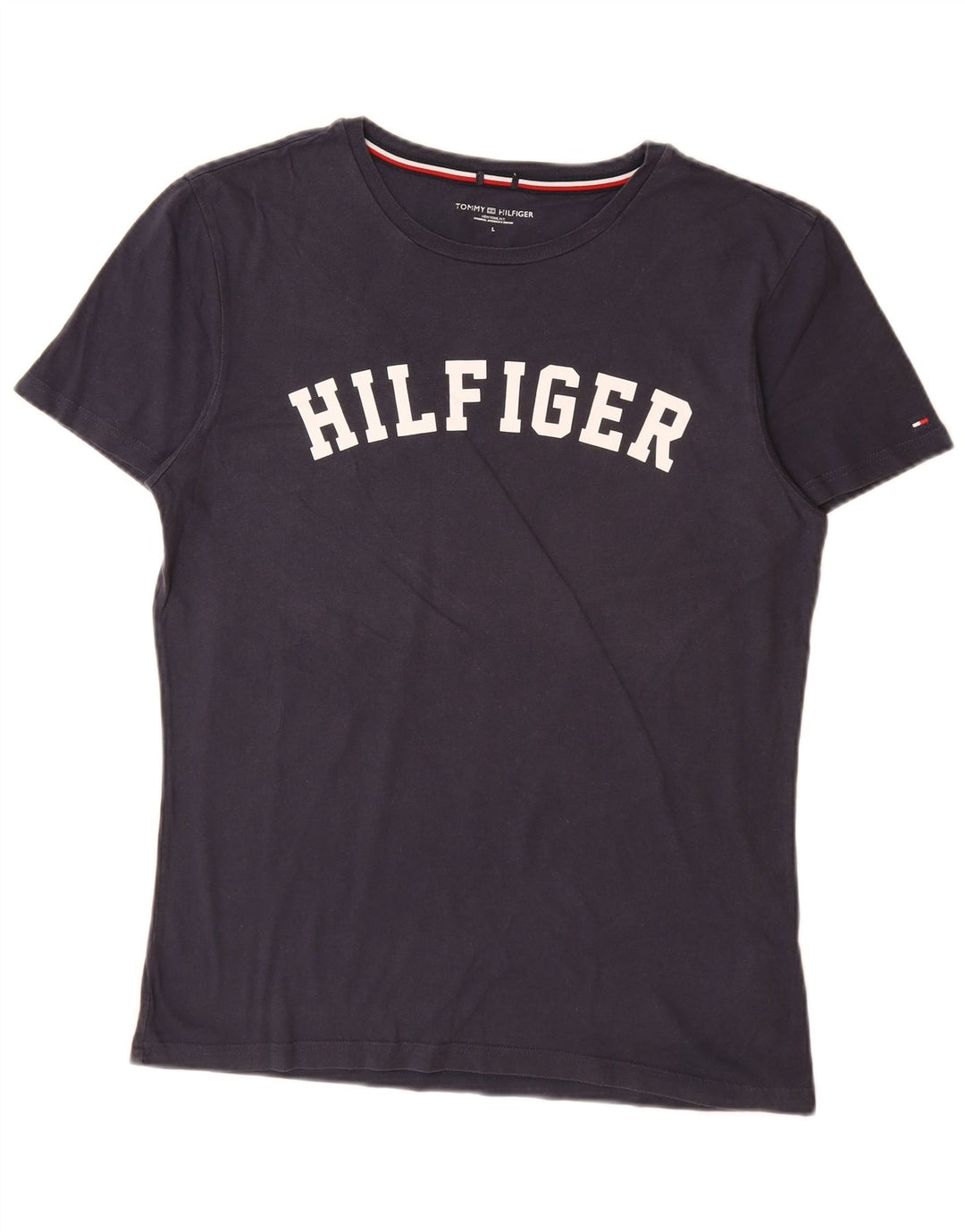 Ανδρικό γραφικό μπλουζάκι TOMMY HILFIGER Μπλουζάκι μεγάλο μπλε ναυτικό βαμβακερό