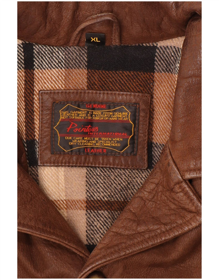Vintage Ανδρικό Δερμάτινο Μπουφάν UK 42 XL Καφέ Δερμάτινο