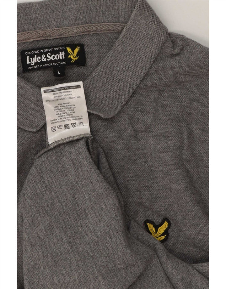 Ανδρικό πουκάμισο πόλο Lyle & Scott, μεγάλο γκρι βαμβακερό