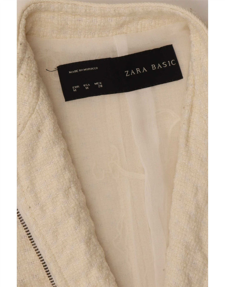 Zara Γυναικείο μπουφάν blazer UK 12 Medium Off White Ακρυλικό