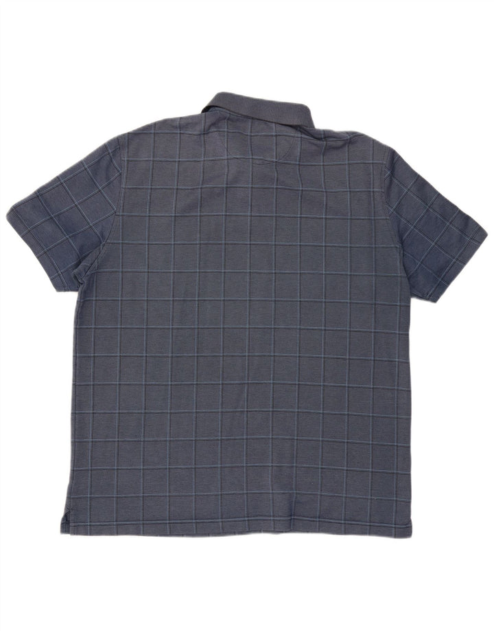VAN HEUSEN Ανδρικό μπλουζάκι πόλο XL Navy Blue Check Cotton