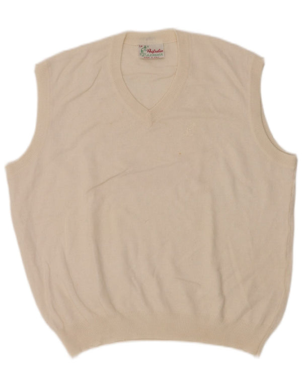 AUSTRALIAN L'ALPINA Ανδρικό γιλέκο Tank Top IT 54 XL Λευκό μαλλί