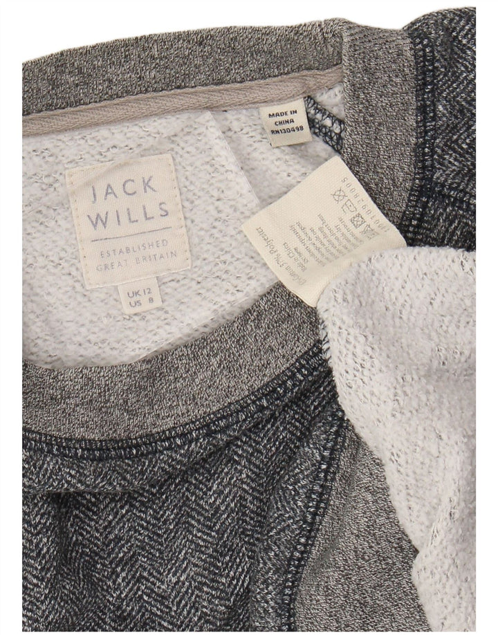 JACK WILLS Γυναικεία φούτερ Crop Jumper UK 12 Medium Navy Blue Flecked