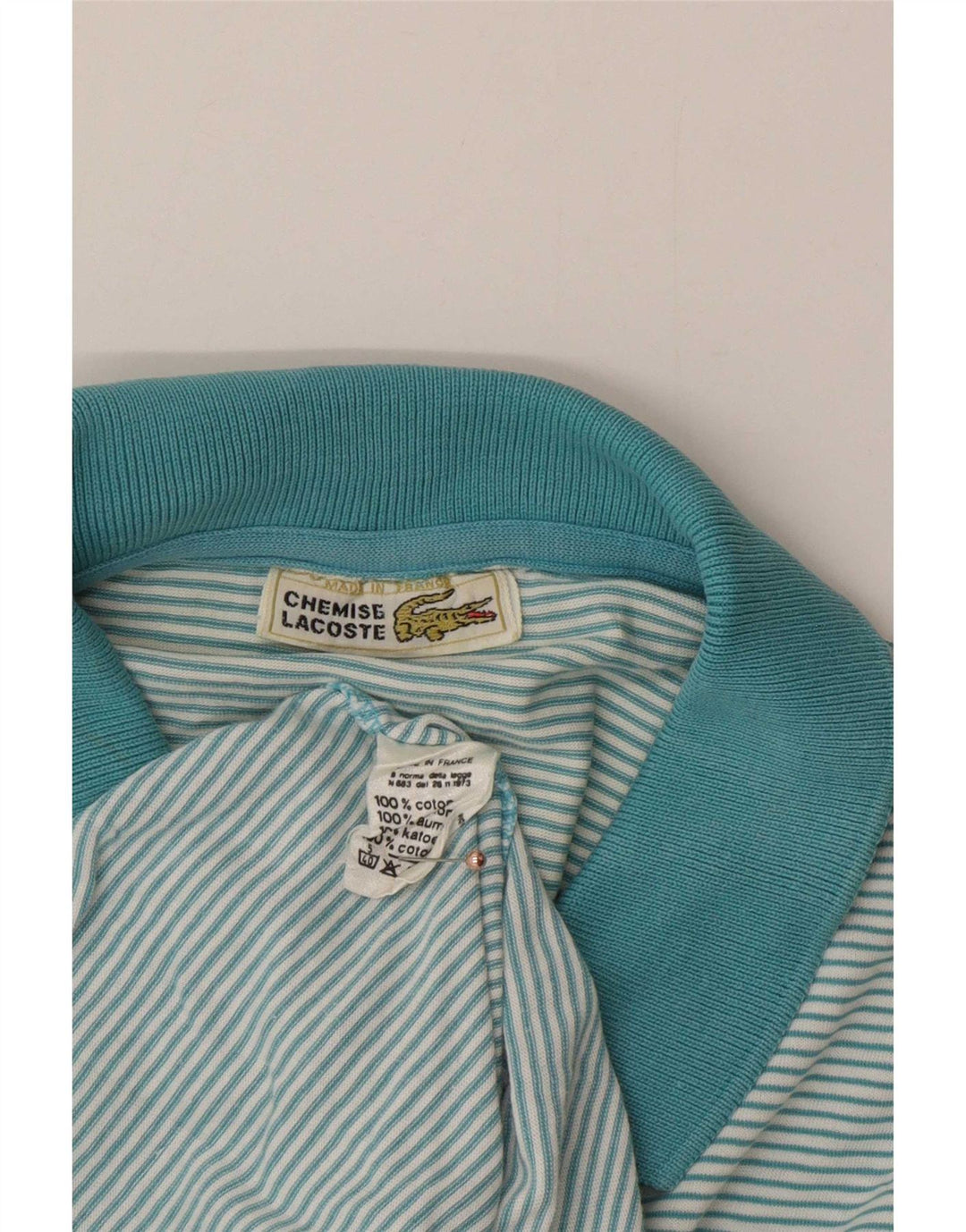 Ανδρικό πουκάμισο πόλο Lacoste, Βαμβακερό μεσαίο μπλε ριγέ