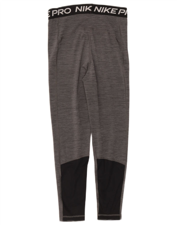 Γυναικεία Nike Dri Fit Graphic κολάν UK 10 Small Grey Flecked Polyester