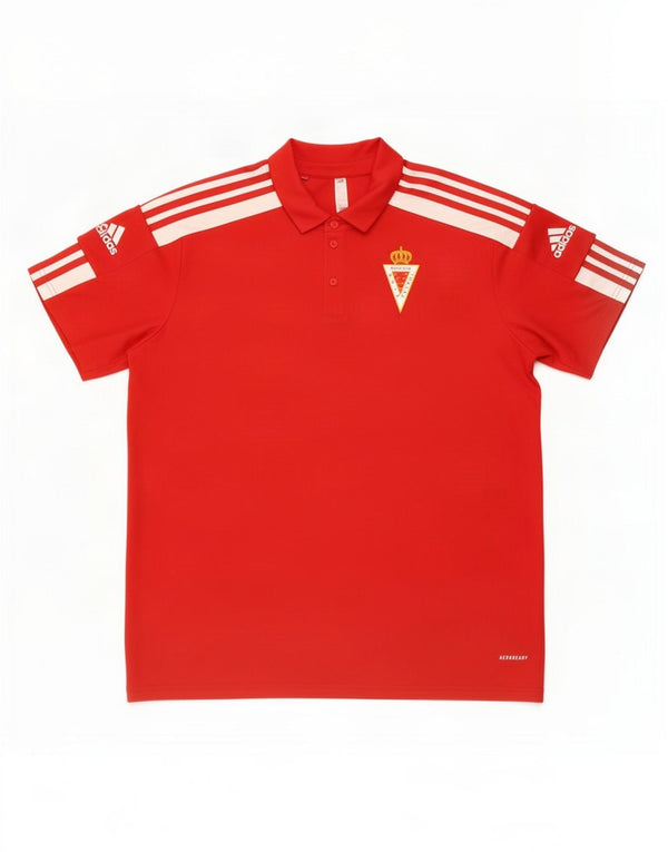 Adidas Mens Murcia F.C. Γραφικό πουκάμισο πόλο μεγάλο κόκκινο πολυεστέρα