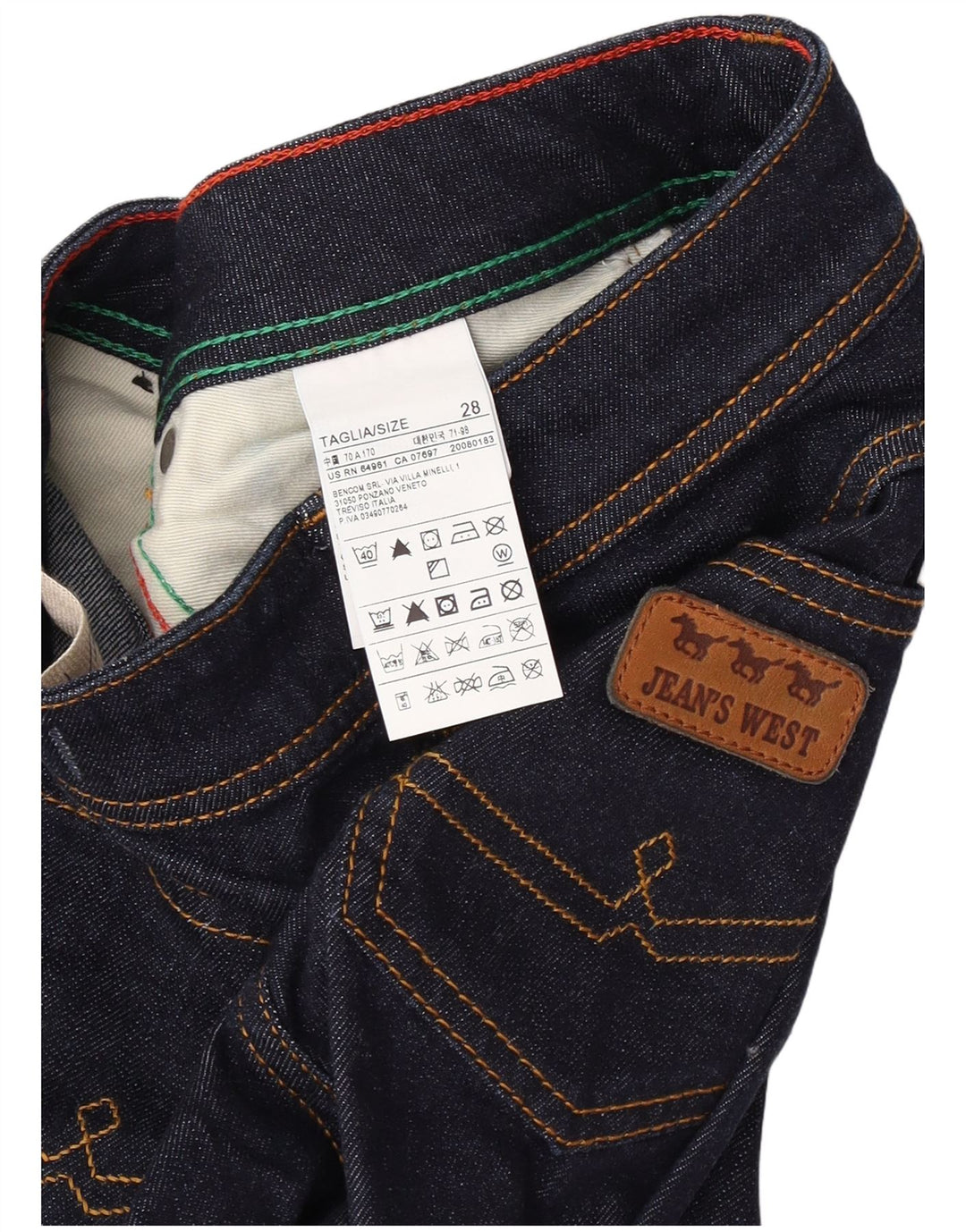 Jean's West Γυναικείο τζιν με φλάντζα W28 L34 Navy Blue Cotton