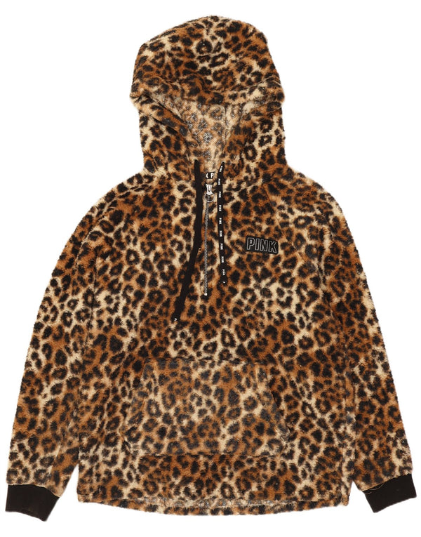 Victorias Secret Γυναικεία κουκούλα με κουκούλα σε ροζ δέρας UK 10 Small Brown