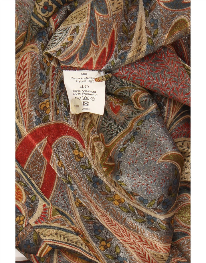 VINTAGE Γυναικείο πουκάμισο Longline Μπλούζα EU 40 Medium Beige Paisley Viscose