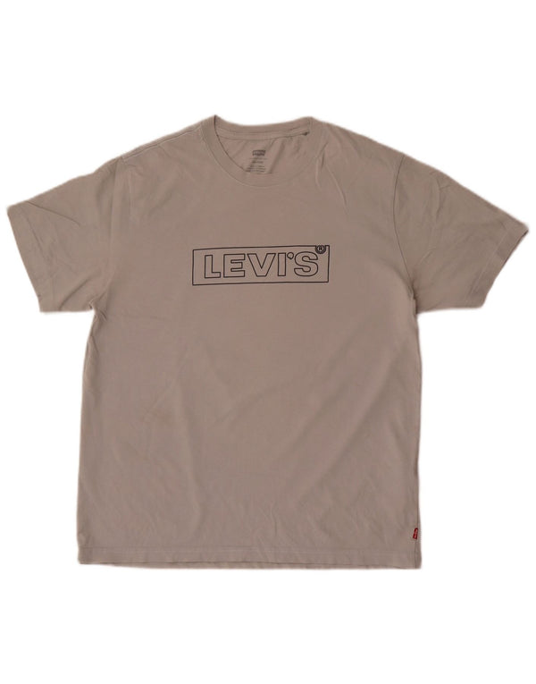 Γυναικείο γραφικό μπλουζάκι Levi's Relaxed Fit Top UK 14 μεσαίου γκρι βαμβακερό