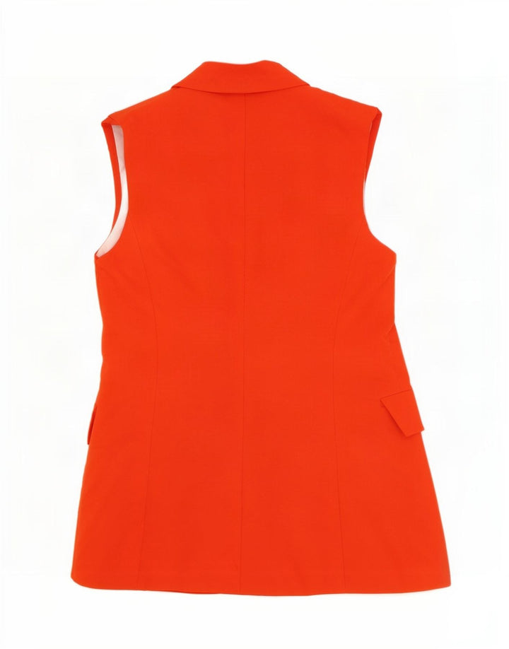 Zara Γυναικείο Γιλέκο Longline UK 10 Small Orange Polyester