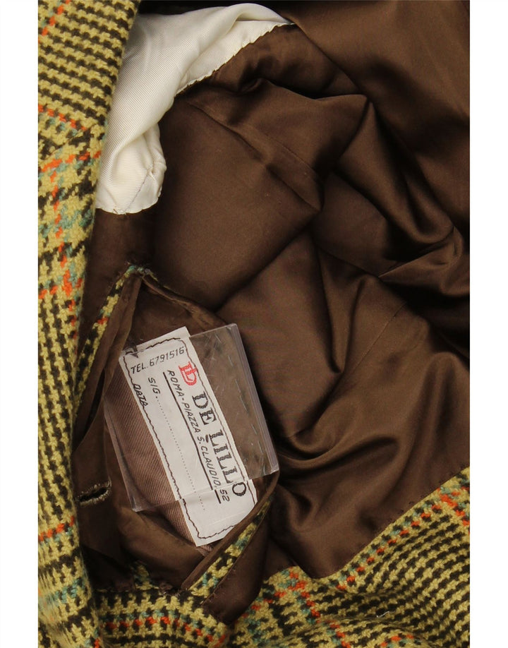 VINTAGE Ανδρικό σακάκι σακάκι με 3 κουμπιά UK 38 Medium Green Houndstooth