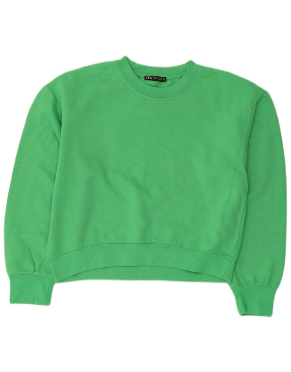 Zara Γυναικεία φούτερ μεγάλου μεγέθους Jumper UK 10 Small Green Polyester