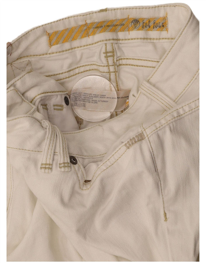 FAT FACE Γυναικείο ίσιο τζιν χαμηλής μέσης UK 12 Medium W32 L31 Λευκό