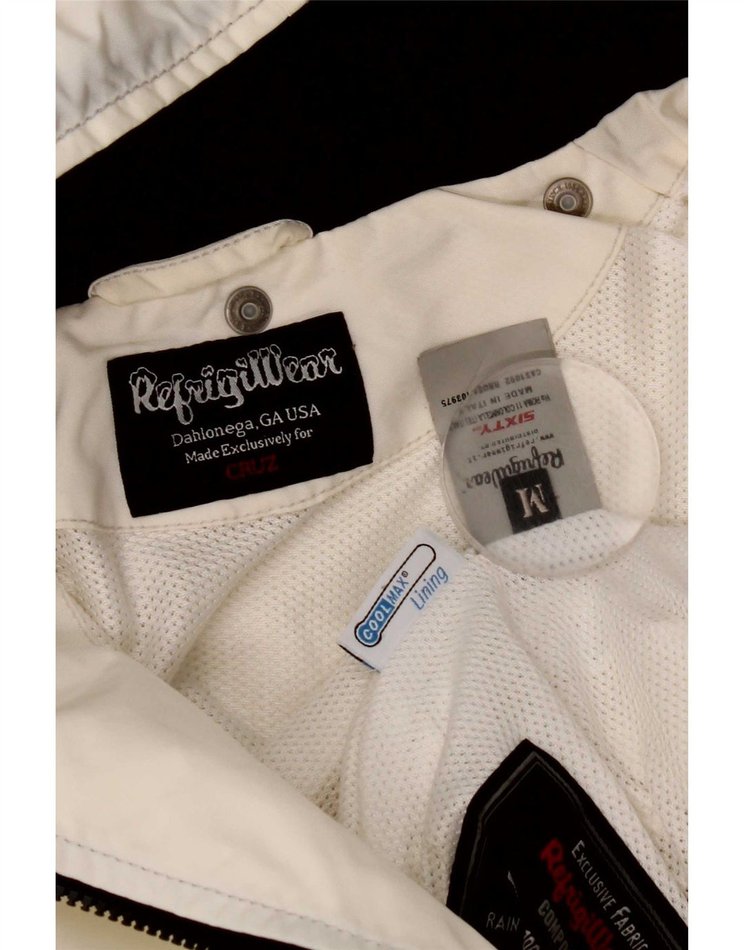 Refrigiwear Γυναικείο μπουφάν βροχής με κουκούλα UK 12 μεσαίο λευκό πολυαμίδιο