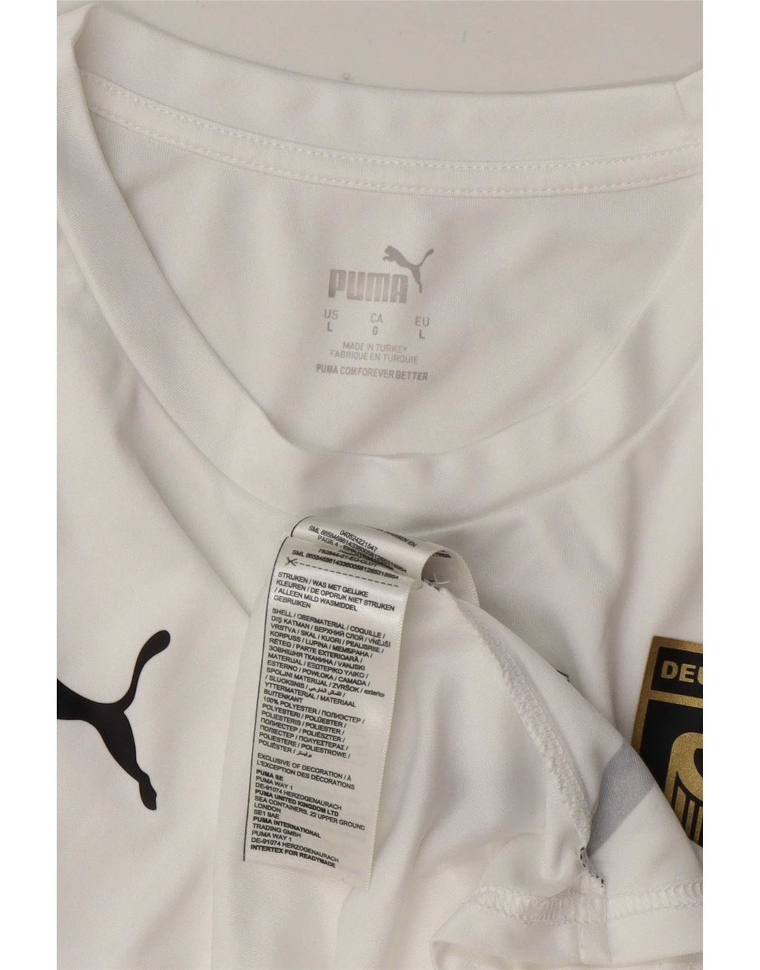 Γραφικό T-Shirt Puma Mens Deutshland Top Large White Polyester