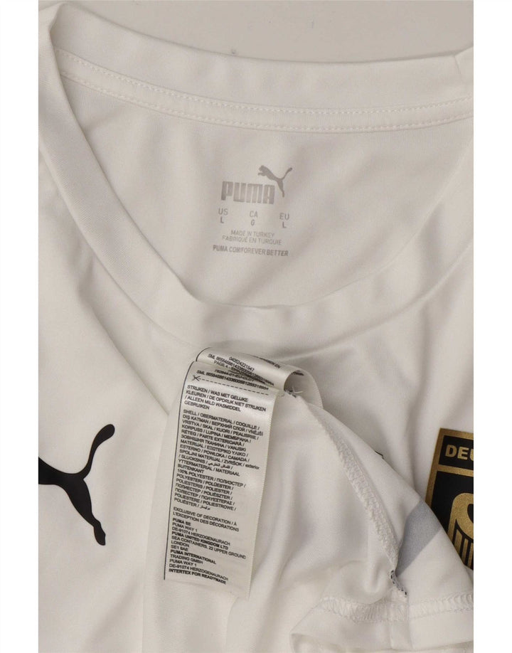 Γραφικό T-Shirt Puma Mens Deutshland Top Large White Polyester