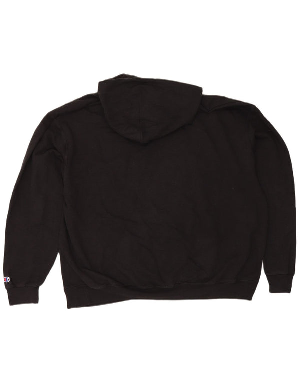 Champion Womens Pacific Lutheran Graphic Hoodie Jumper UK 20 2XL Black