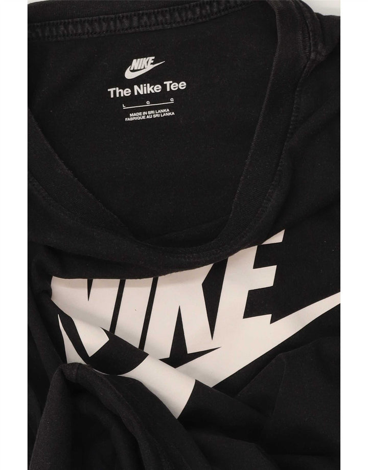 Ανδρικό γραφικό μπλουζάκι Nike, μαύρο μεγάλο