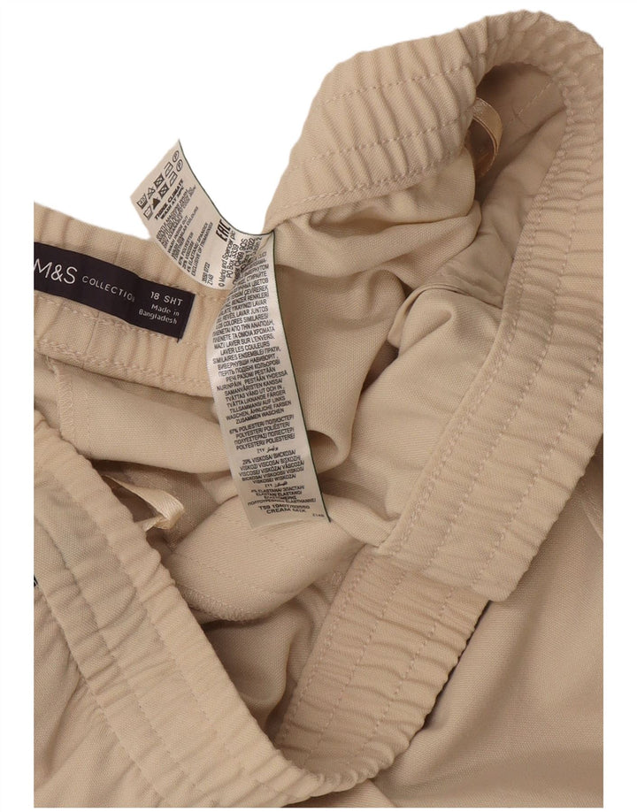 Marks & Spencer Γυναικεία φόρμα παντελόνια Crop UK 18 XL Off White Polyester