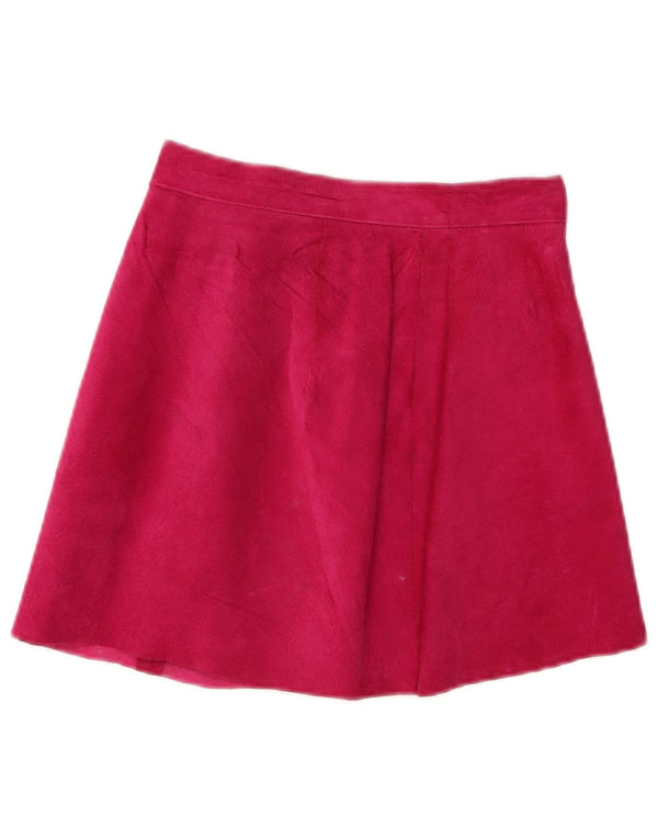Vintage Γυναικεία Suede Φούστα W24 XS Ροζ