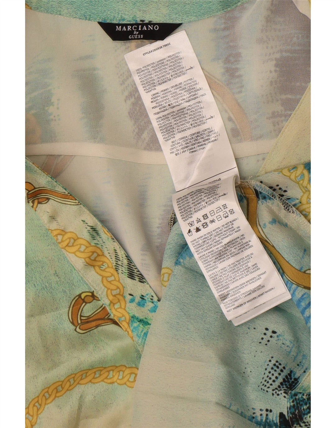 Guess By Marciano Γυναικείο Abstract Pattern Φόρεμα Α-γραμμής US 6 Medium Blue