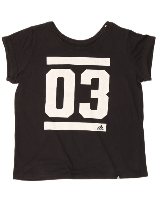 Γυναικείο γραφικό μπλουζάκι Puma Climalite Top UK 20/22 XL Μαύρο βαμβακερό