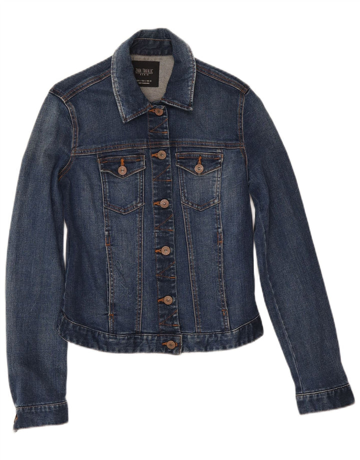 Zara Γυναικείο Τζιν Μπουφάν UK 10 Small Blue Cotton