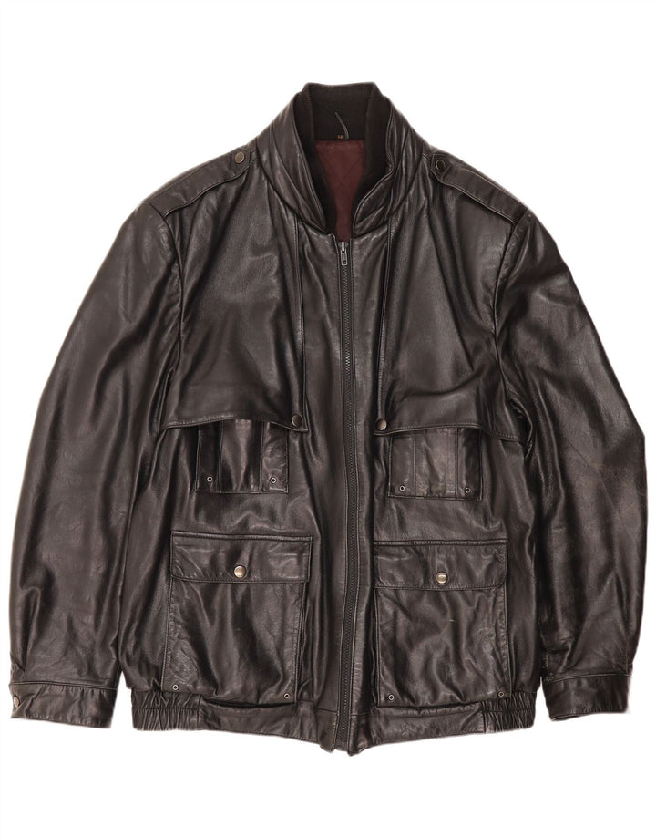 Ανδρικό δερμάτινο μπουφάν SCHILD Military UK 40 Large Black Leather