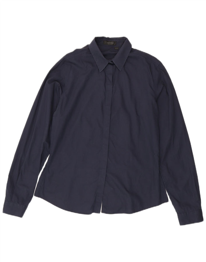 Γυναικείο πουκάμισο Calvin Klein US 12 Large Navy Blue από βαμβάκι