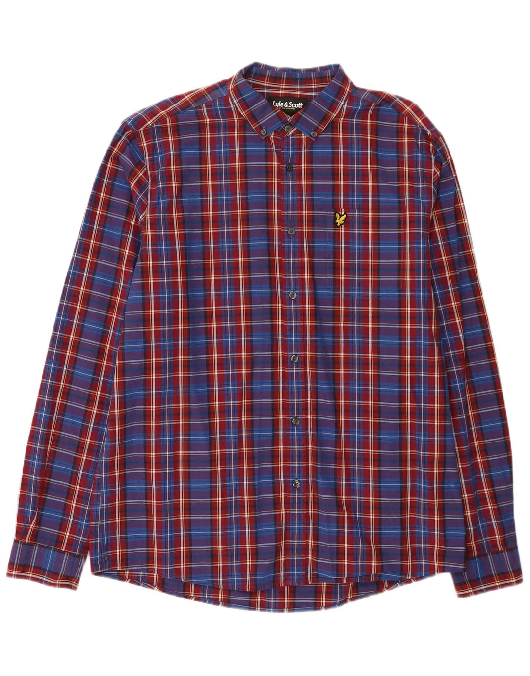 Ανδρικό πουκάμισο Lyle & Scott XL Blue Check Cotton