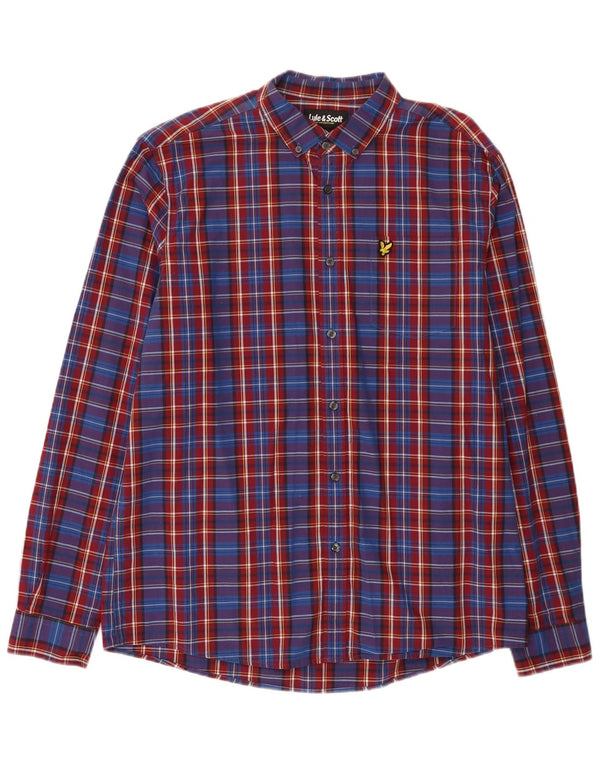 Ανδρικό πουκάμισο Lyle & Scott XL Blue Check Cotton