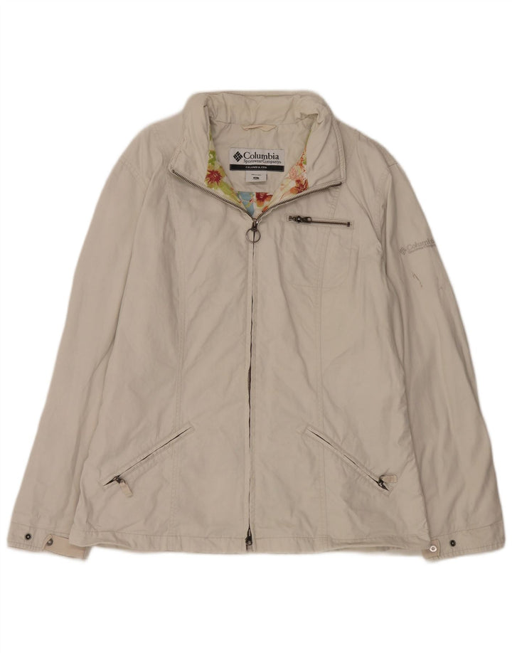 Columbia Γυναικείο Bomber Jacket UK 18 XL Λευκό βαμβακερό